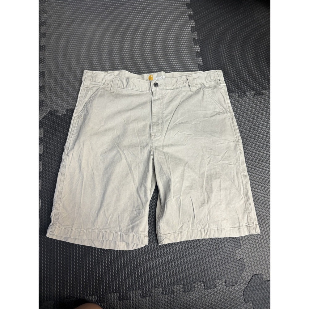 Carhartt Men's Size 40 Relaxed Fit Khaki Work Cargo Shorts Canvas Utility